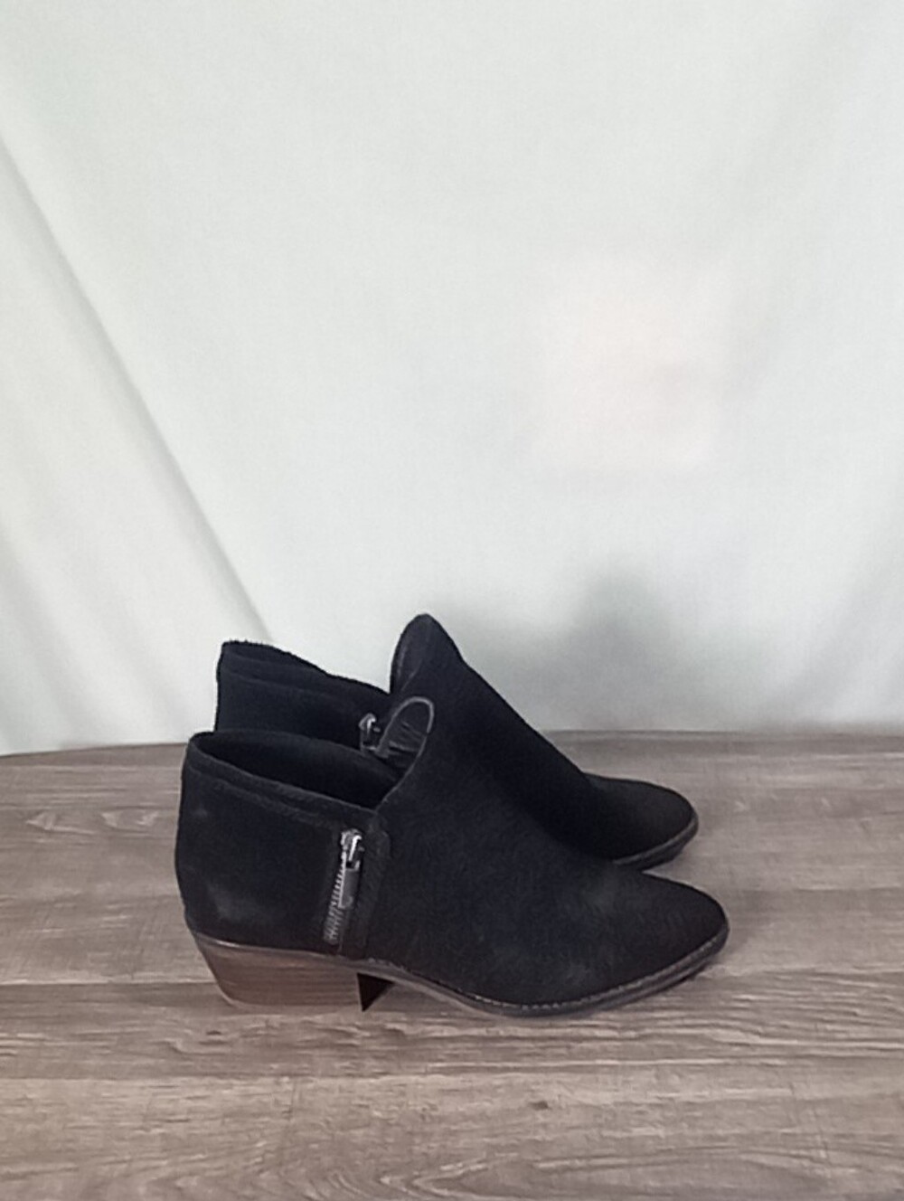 Lucky Brand Black Fhuna Suede Ankle Booties Size 7.5M